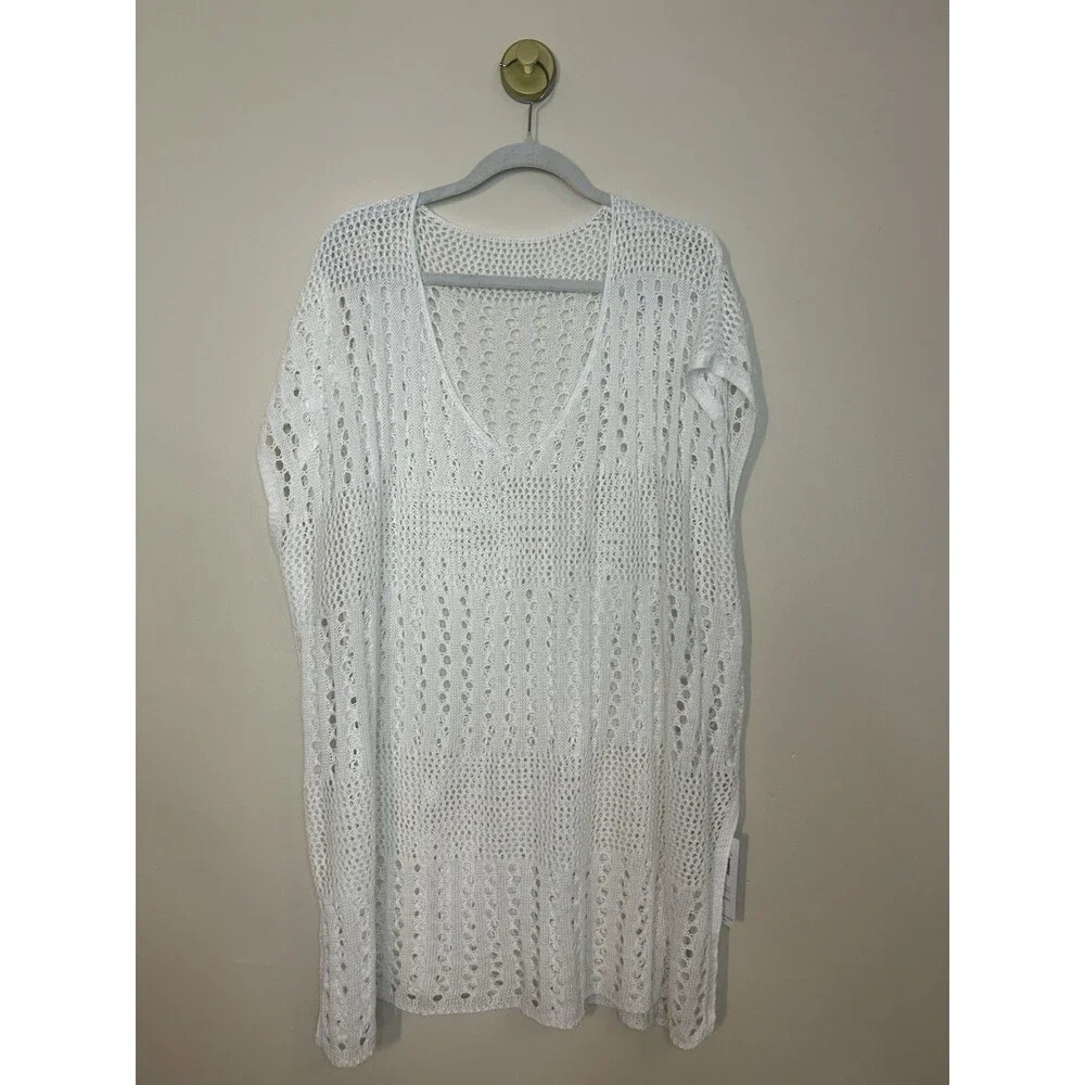 CUPSHE Bathing Suit Oversized Coverup Dress Knit White One Size - NWT NEW